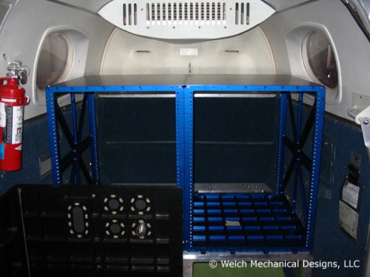 King Air Rear Cargo Area Riser Plate and Electronics Racks